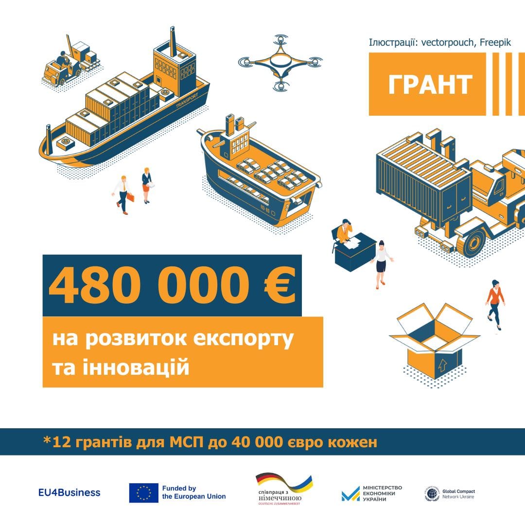 12 бізнесів можуть отримати 480 тис. євро на розвиток експорту та інновацій від EU4Business 