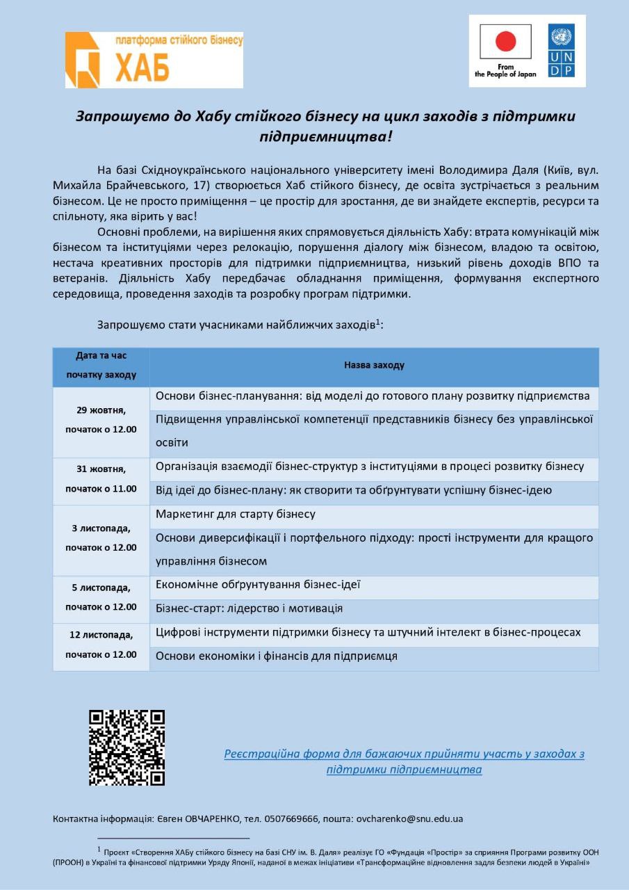 Тренінги з підтримки підприємництва