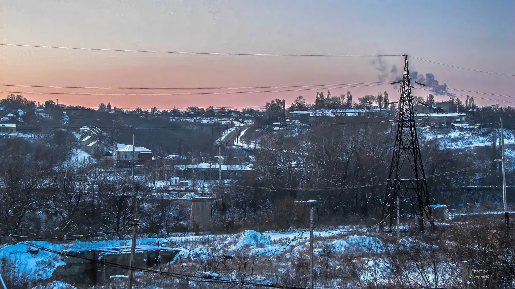 Захід сонця у Лисичанську. 2019 рік